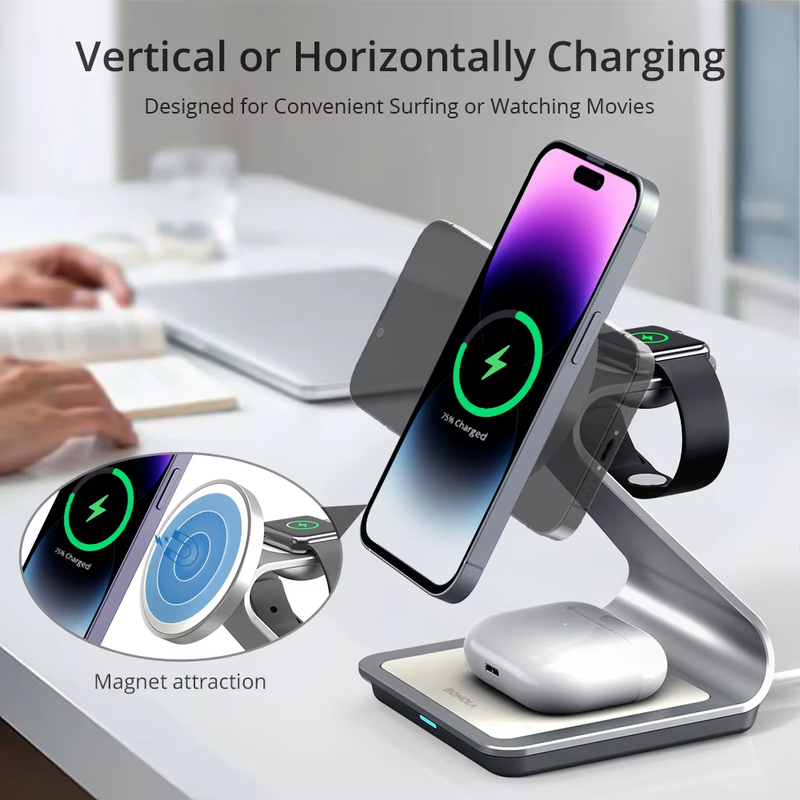 3 in 1 Magnetic Wireless Charger Station