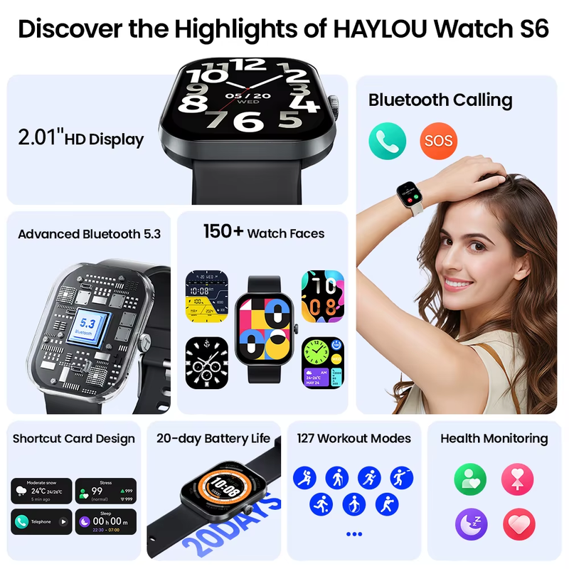 Waterproof HD Display S6 Smartwatch