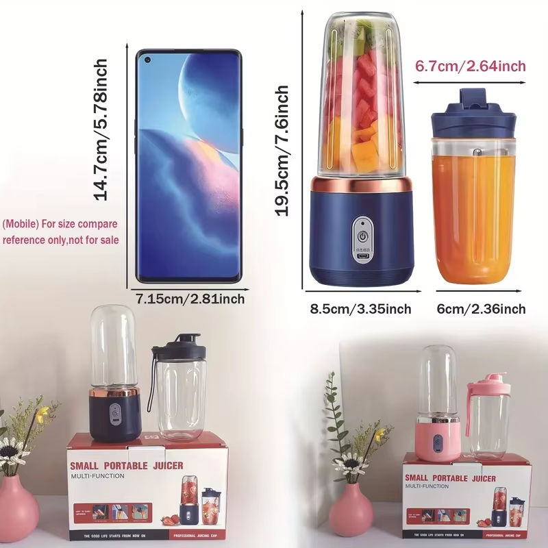 Portable 6 Blade Electric Juicer Blender Cup