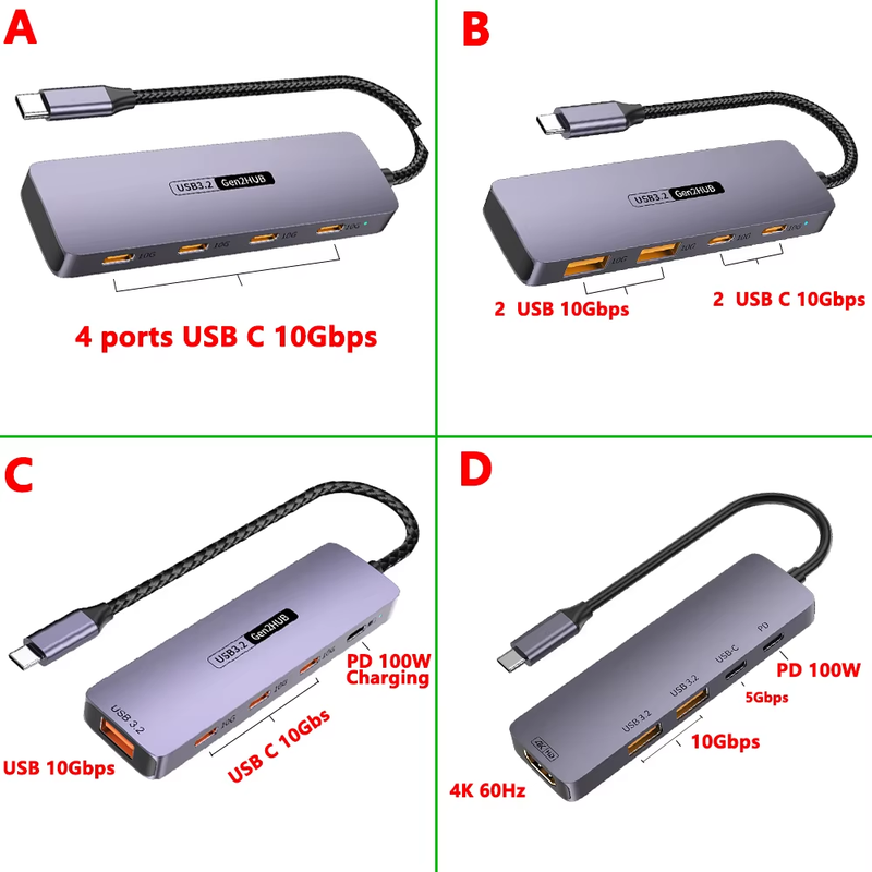 Multifunctional USB C Splitter Docking Station