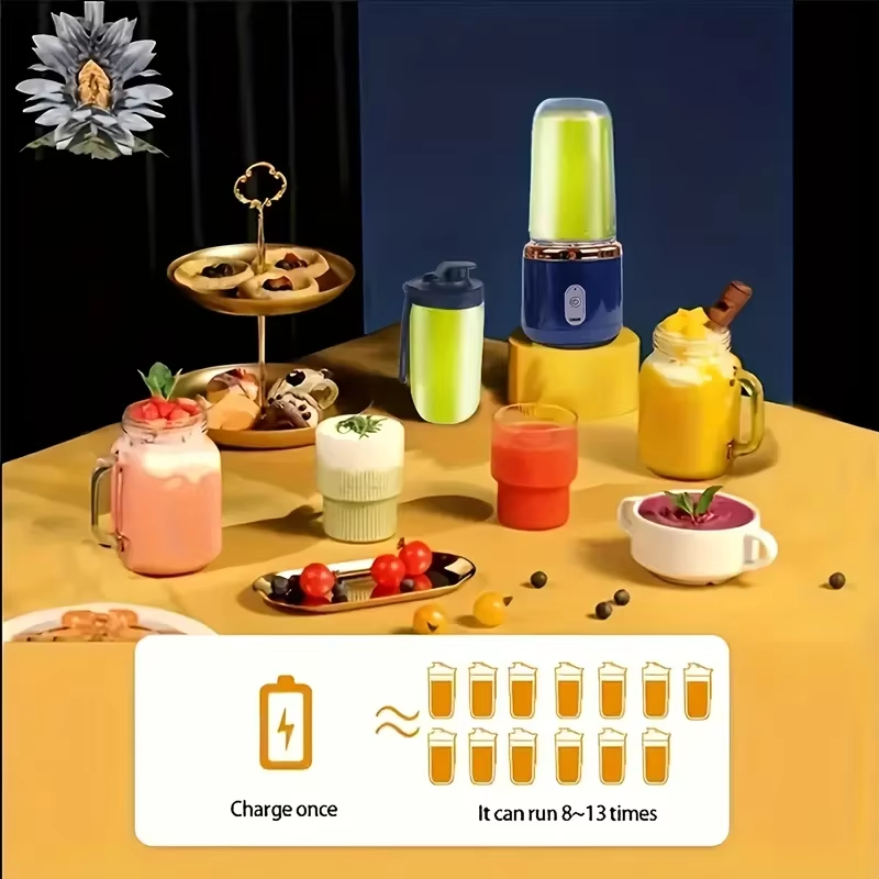 Portable 6 Blade Electric Juicer Blender Cup