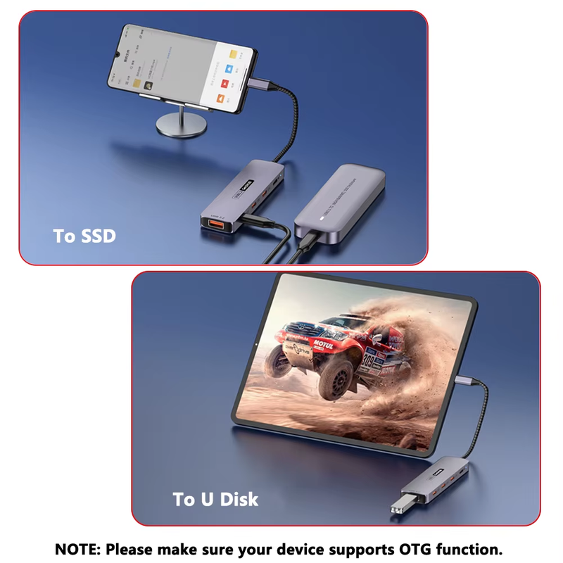 Multifunctional USB C Splitter Docking Station