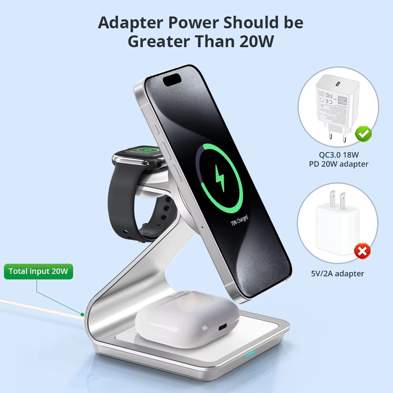 3 in 1 Magnetic Wireless Charger Station