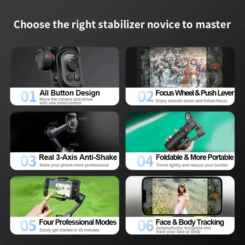 3-Axis Handheld Gimbal Stabilizer for Smartphone