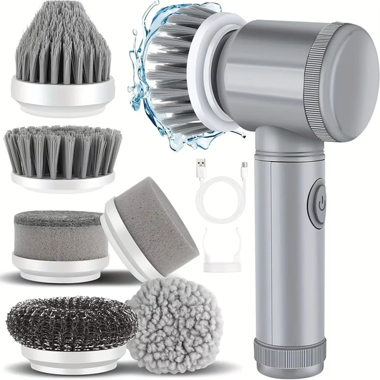 Cordless Electric Spin Scrubber with 6 Heads