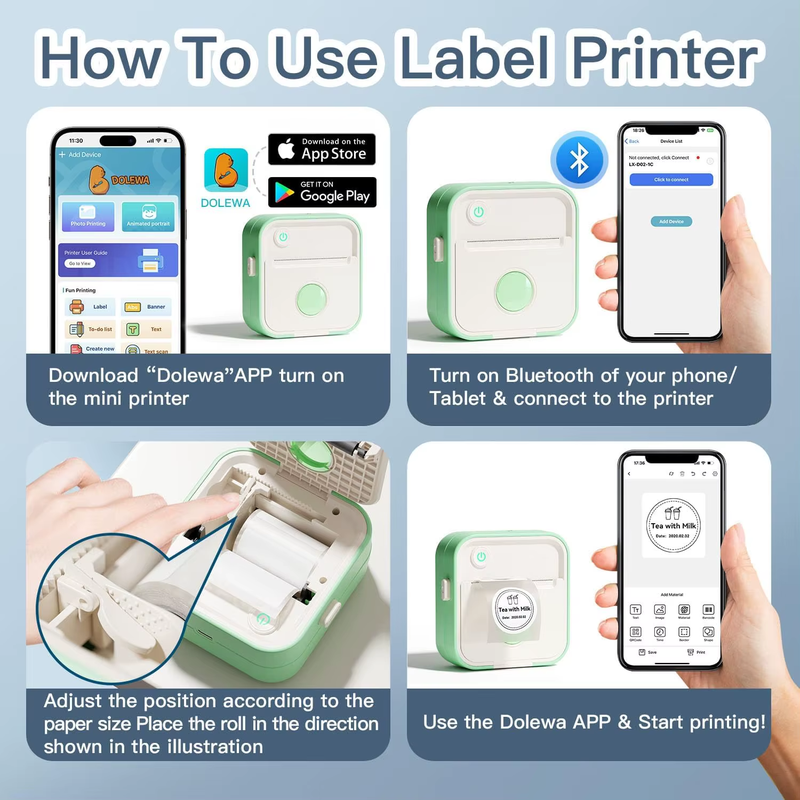 Mini Thermal Inkless Label Printer