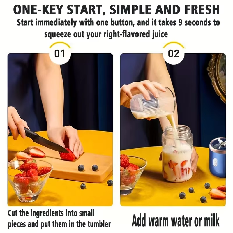 Portable 6 Blade Electric Juicer Blender Cup