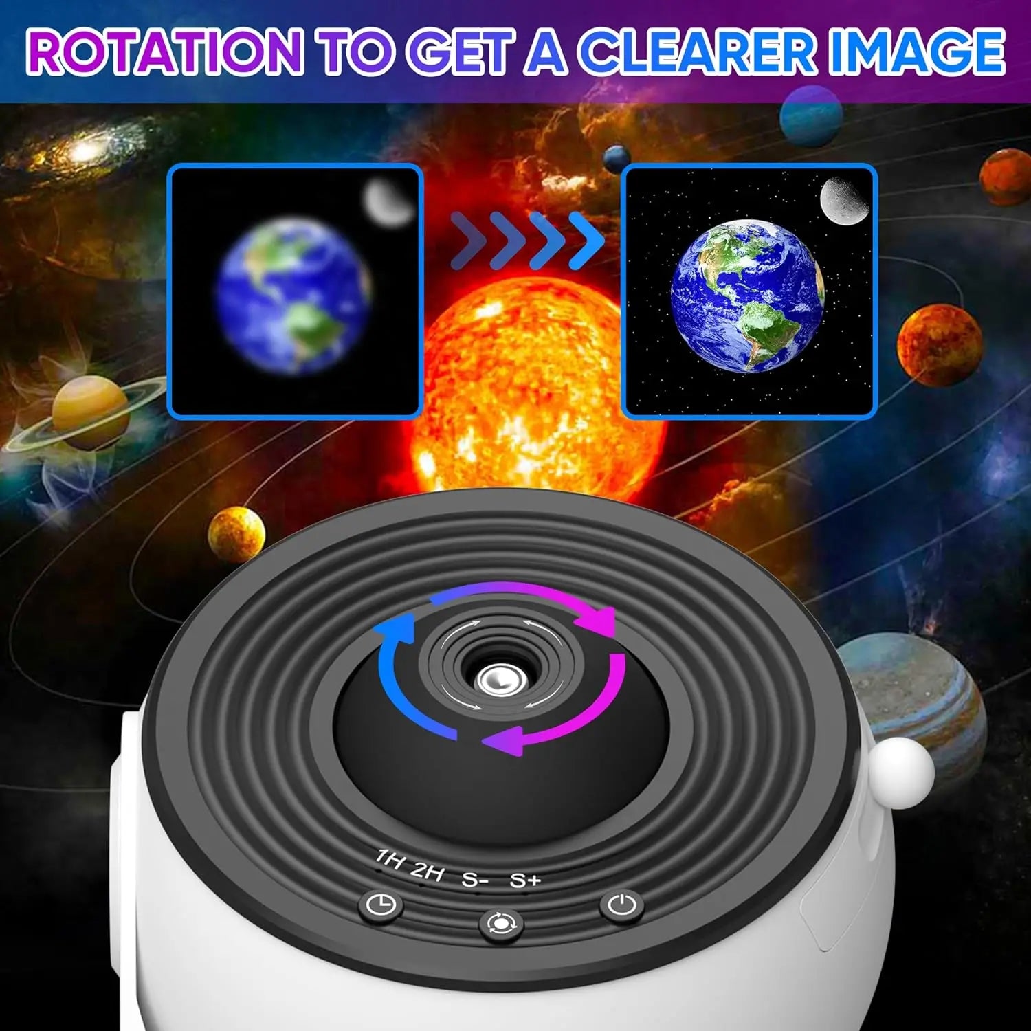 360° Rotating 13 Disc Galaxy Projector