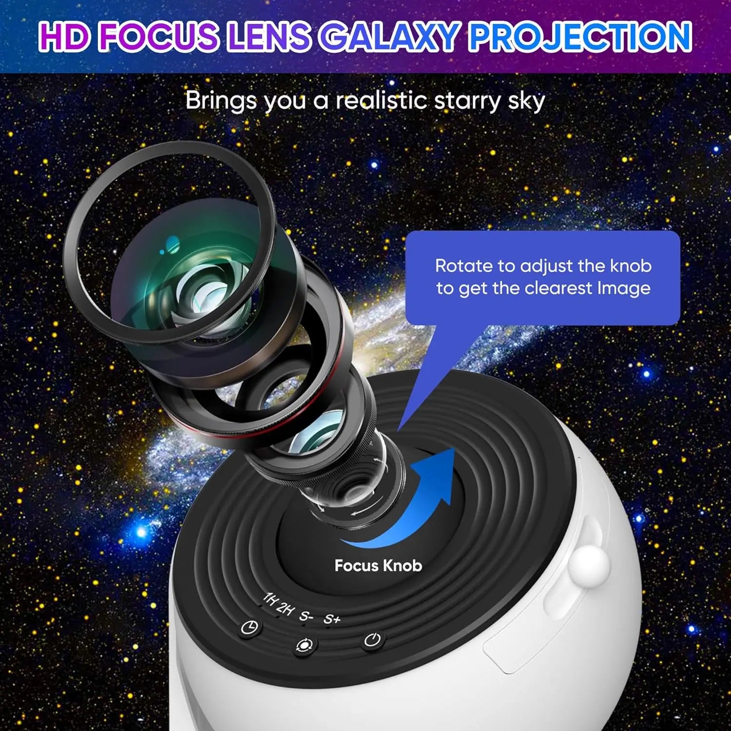 360° Rotating 13 Disc Galaxy Projector
